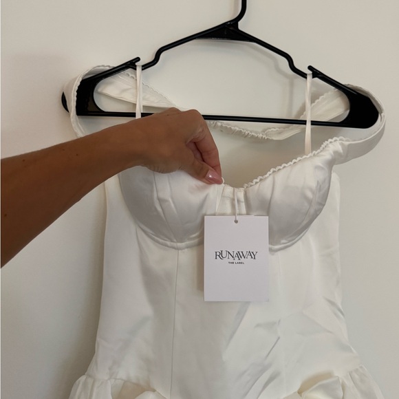 Aubrey Off the Shoulder Mini Bow Dress by Runaway The Label - Picture 3 of 15